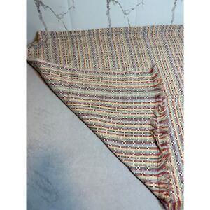 Vintage Woven‎ Tapestry Throw Blanket Geometric Multi Color Fringed Boho Decor